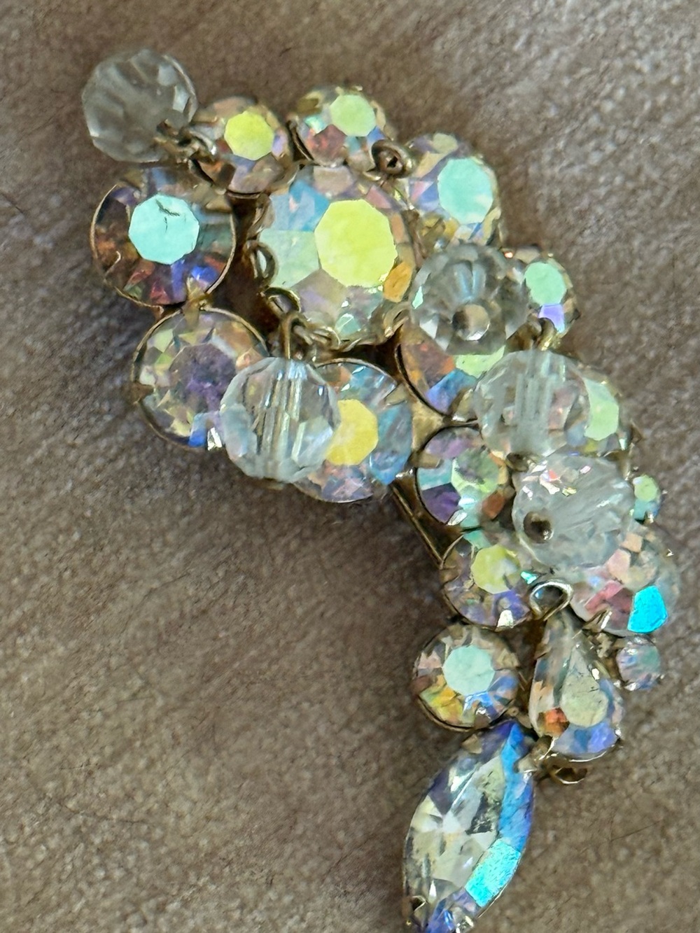 Aurora Borealis (AB) rhinestone Brooch